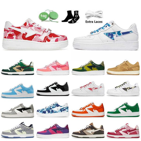 

shoes casual sneakers sports trainers white blue patent leather black grey abc camo 20th anniversary bapestas designer bapesta baped sk8 sta