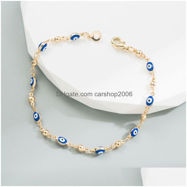 

charm bracelets fashion jewelry evil eye bracelets for women blue eyes beaded chain drop delivery dhpys, Golden;silver