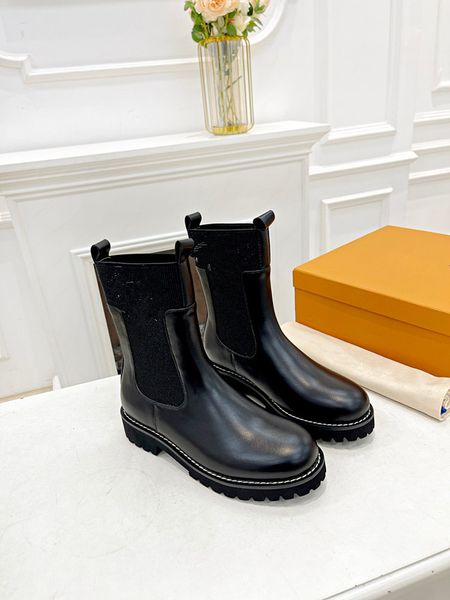 

designer boots letter knitted mid sleeve short boots spring and autumn fine heel high heel cowhide boots 0814, Black