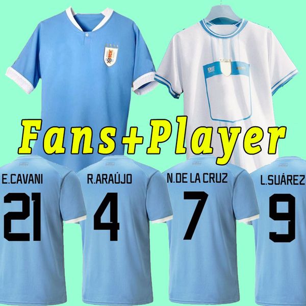 

player fans version 2022 2023 uruguay soccer jerseys national team e.cavani d.nunez f.valverde g.de arrascaeta r.araujo g.varela .suarez fo, Black;yellow