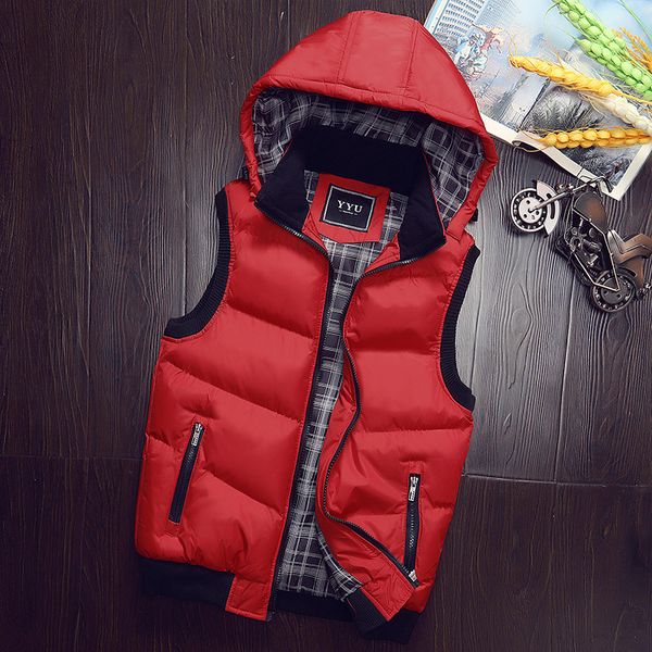 

mens vests brand fashion men autumn winter vest hat detachable design male casual hooded waistcoat sleeveless jacket 5 colors size m5xl 2211, Black;white