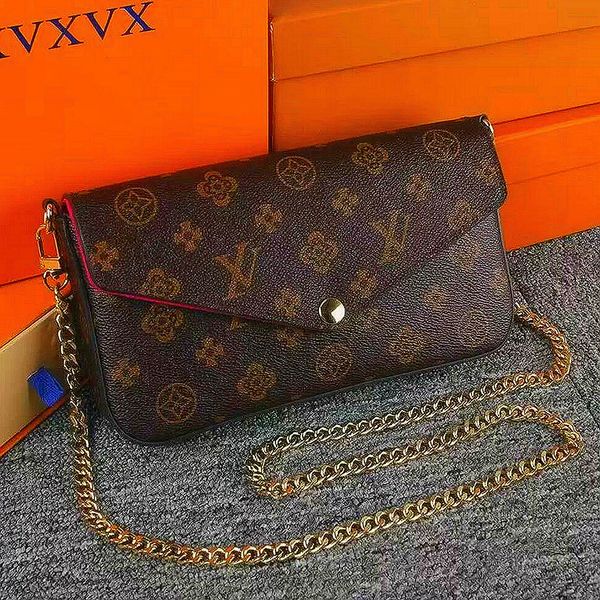 

fashion wallet designer louis vuitton women bags 3-piece crossbody lv handbags purses embossed messenger clutch chain shoulder bag cross bod