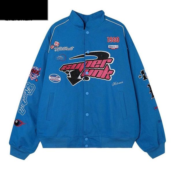 

men's jackets mens racing baseball letter embroidery street oversize cotton motorcycle jacket women hiphop harajuku retro coat outwear, Black;brown