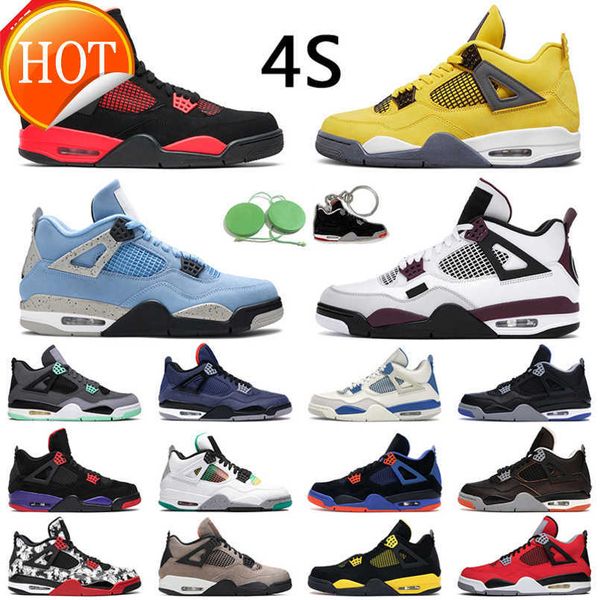 

mag basketball shoes jumpman 4 retro bordeaux basketball shoe 4s university blue taupe haze white cement sail back cat mens trainer outdoor, Black