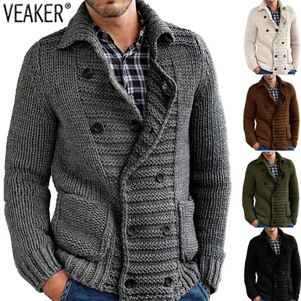 

mens sweaters autumn winter sweatercoat outerwear male casual long sleeve knitted cardigans m2xl 221130, White;black