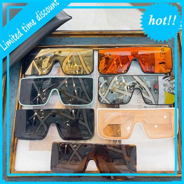 

luxury designer sunglasses ouwenjia one-piece lens fashionable ins net red same style personality big square, White;black