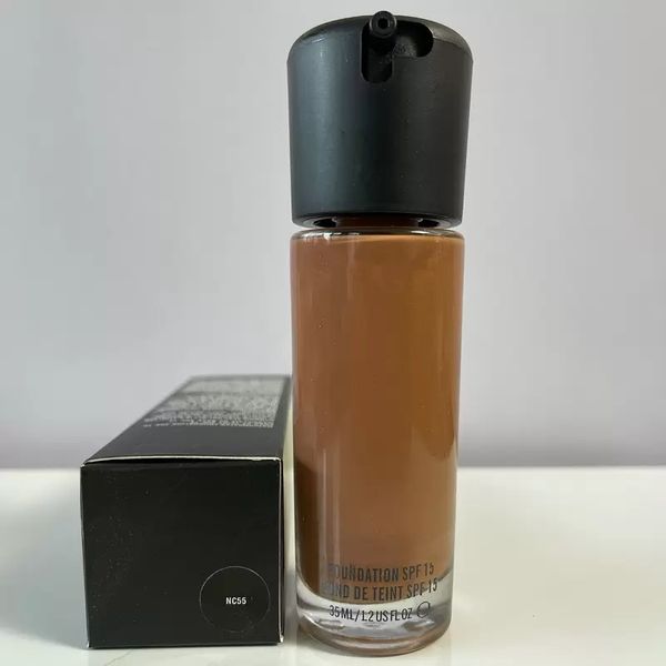 

35ml spf face foundation studio and fix fluid with makeup brush flat kabuki hexagon blush liquid powder brushes for flawless powder