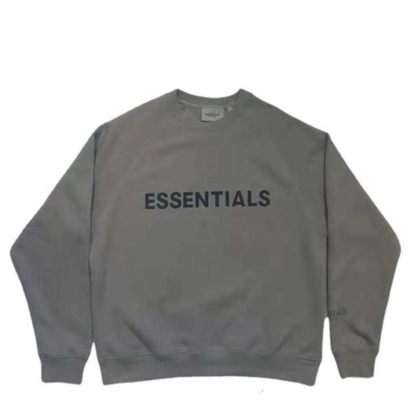 

hoodies hweatshirts 380g fleece fabric essentials silicone chest letter round neck long sleeve loose sweater, Black