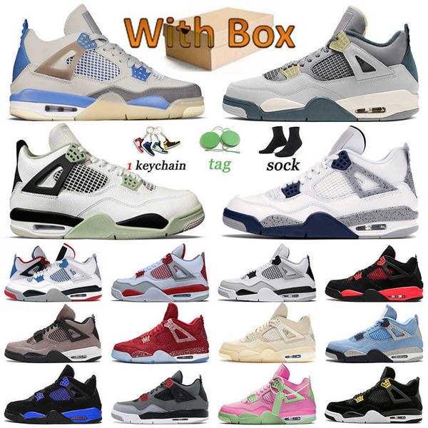 

4 4s trainers basketball shoes midnight navy jumpman sneakers sail military black royal white oreo craft taupe haze blue jordas