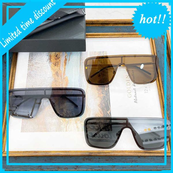 

luxury designer sunglasses slp sunglass personality 1 piece lens large frame black ultrasunglass mh red same style slim sl364, White;black