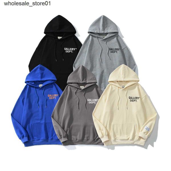 

men's hoodies designer sweatshirts galery dept classic letter print hoodie men's women's loose cotton pullover hoodie, Black