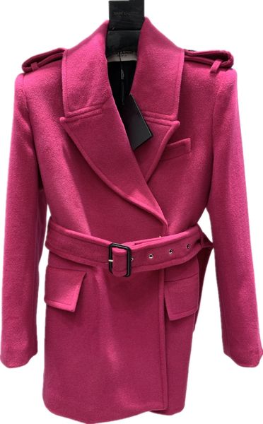 

autumn and winter temperament new shape rose red short coat, Black
