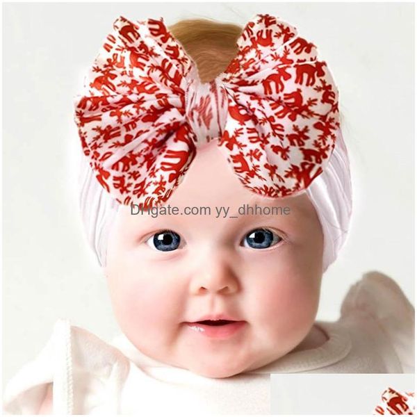 

headbands christmas baby headbands nylon girls cartoon bowknot kids headband soft designer hair accessories drop delivery jewelry ha dhigk, Silver