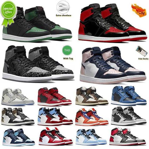 

2022 mens women 1 basketball shoes 1s sneakers rebellionaire bred patent fearless university blue hype royal maison chateau neutral grey men, Black