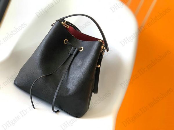 

neonoe mm bucket bag bicolour monograms empreinte designers luxury handbag womens drawstring tote shoulder bag m45497