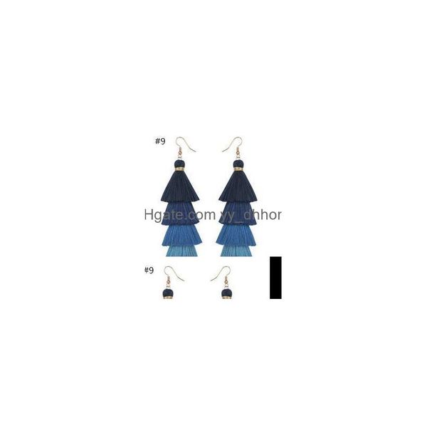 

dangle chandelier 20 colors bohemian long tassel earrings female mtilayer handmade earring eardrop dangle chandelier wholesale sel dhwgb, Silver