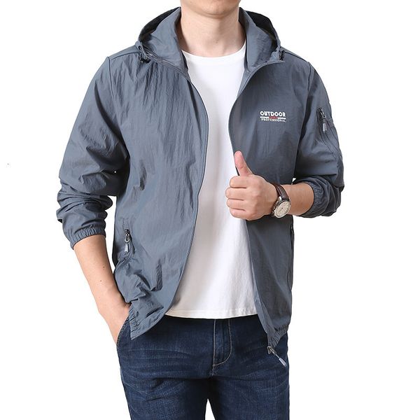 

men's jackets ice silk hoodie jacket men summer lightweight waterproof quick dry skin coat casual thin breathable outwear windbreaker m, Black;brown