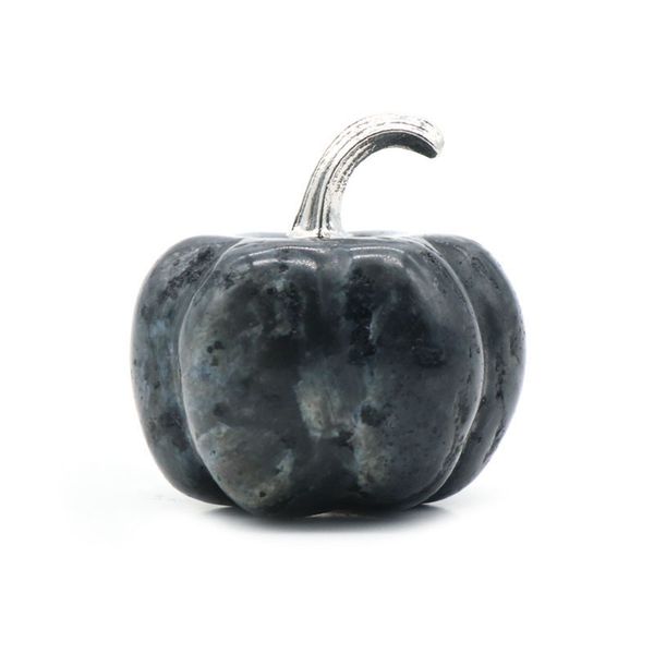 

30mm healing pumpkin black glitter stones natural crystal hand made carving pumpkin shape stone for christmas gifts
