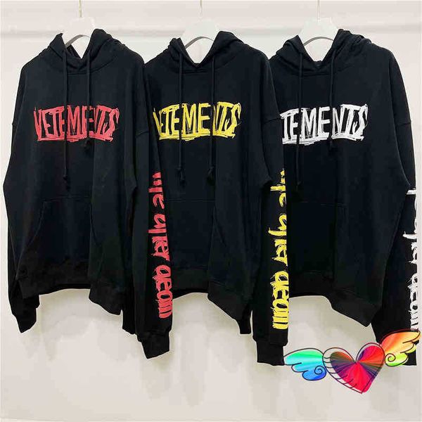 

men's hoodies sweatshirts designer vtm hoodie men women concert graffiti poster pullovers fashion streetwear loose hoodie, Black
