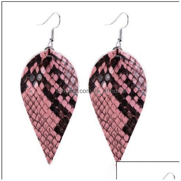 

dangle chandelier snake skin leather earrings light weight leaf petal dangle for girls ladies drop delivery jewelry dhvs5, Silver