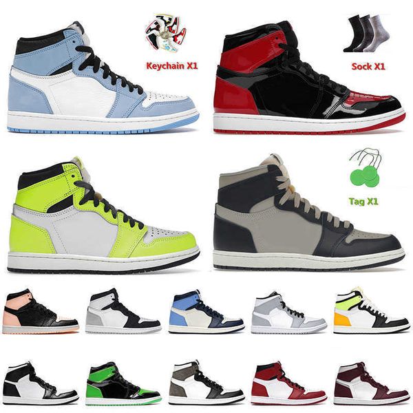 

1s 1 mens basketball shoes jumpman university blue bred patent chicago grey fog carbon fiber bubble gum jorda jorden1s sneakers sports