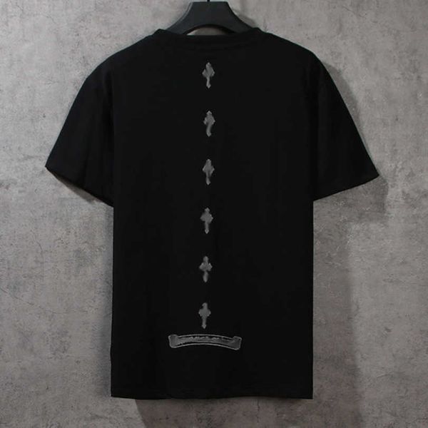 

luxury men's fashion t shirt ch brand tees men women sanskrit letter couple t-shirt sweatshirt horseshoe flower short sleeve polos cro, White;black
