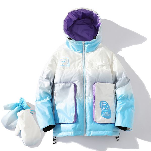 

men's vests brand winter down jacket men women fashion colour outerwear trend couple thick warm parkas youth hooded coat with custom gl, Black;white