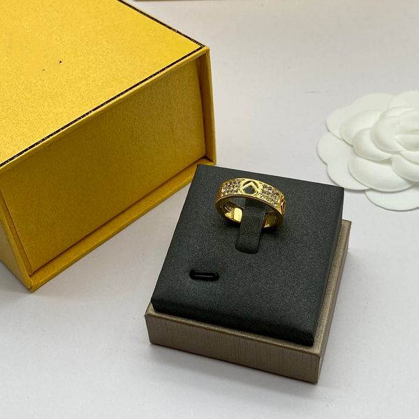

gold 18k designer lover ring luxury style retro color engagement ring f letter fashion jewelry ladies party gift wholesale, Silver