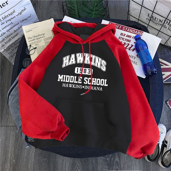 

men's hoodies sweatshirts brand 1983 middle school print hoody men raglan sleeve sweatshirt fashion warm hooded winter fleece casual st, Black