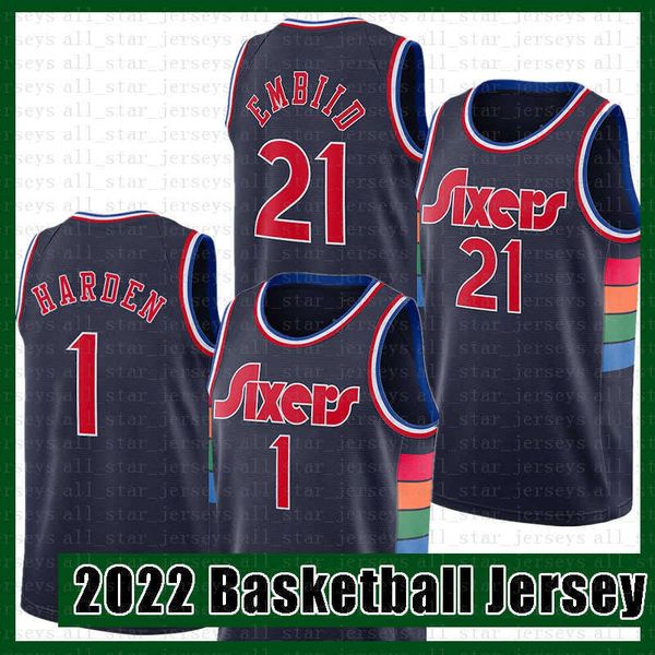 

2022 basketball jerseys james harden philadelphias er joel embiid allen iverson mens julius erving vogue sleeveless jersey, Black;red