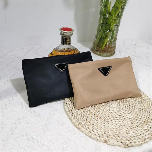 

women cosmetic bags cases organizer makeup bag simple nylon p travel wash toiletry pouch zipper fashion ladies clutch purses black khaki