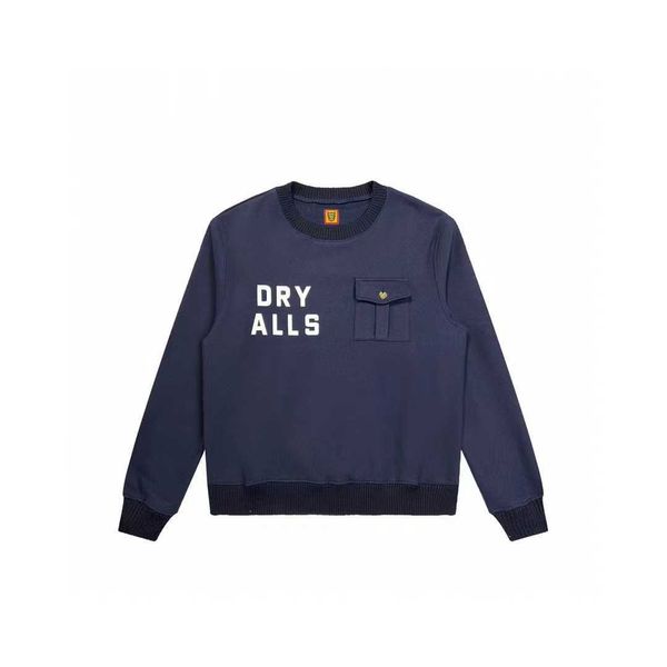 

mens hoody human designer cotton make hip hop the right version of made 22aw love pocket brushed round neck sweater for men and women unisex, Black