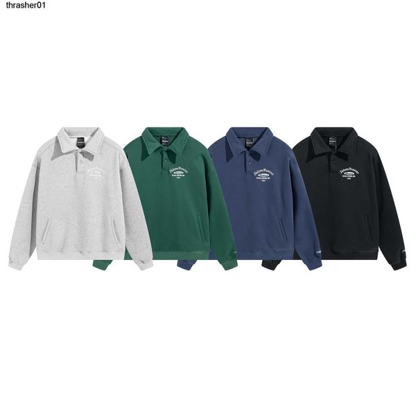 

men's hoodies sweatshirts designer badflood sweater button letter embroidery simple loose plush pullover men women streetwear hoodie, Black