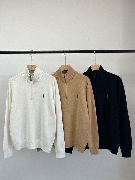 

rl designer mens sweaters long sleeve pullover sweatshirts knots casual pony polo zipper half hoodies sweater causal hoody ralphs 3615#, White;black