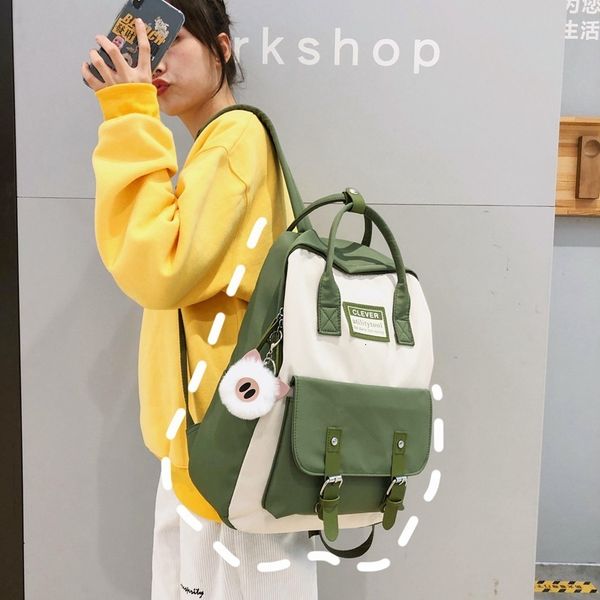 

backpacks women nylon candy color waterproof school bags for teenagers girls patchwork female rucksack mochila 221129