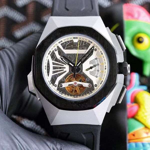 

mens mechanical watches 47mm rubber strap life waterproof designer watch many colors orologi di lusso first wristwatch ever made, Slivery;brown