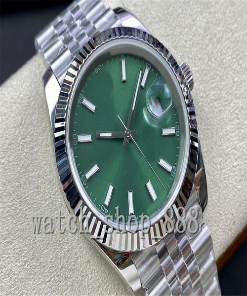 

ow maker cal.3235 movement 41mm datejust green oyster fluted 126334 126234 126333 126233 president sapphire 904l steel watches mechanical au, Slivery;brown