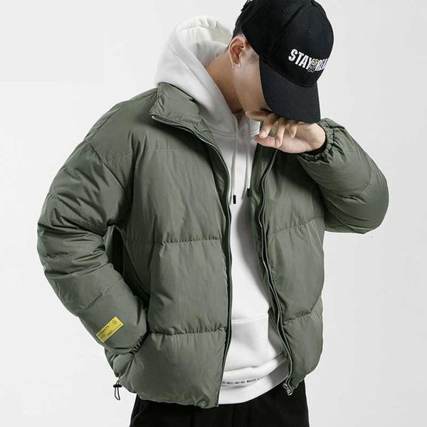 

men's down parkas winter coat men stand collar bread coats men's warm parkas streetwear cotton coats slim male jackets windproof p, Black