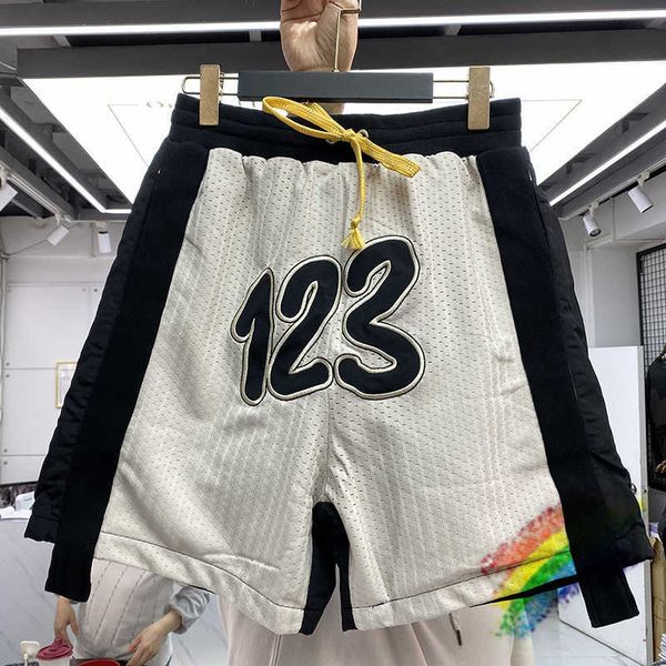 

men's shorts 2022ss rrr123 shorts men women embroidered mesh rrr 123 shorts breathable summer style casual breeches t221129 t221129, White;black