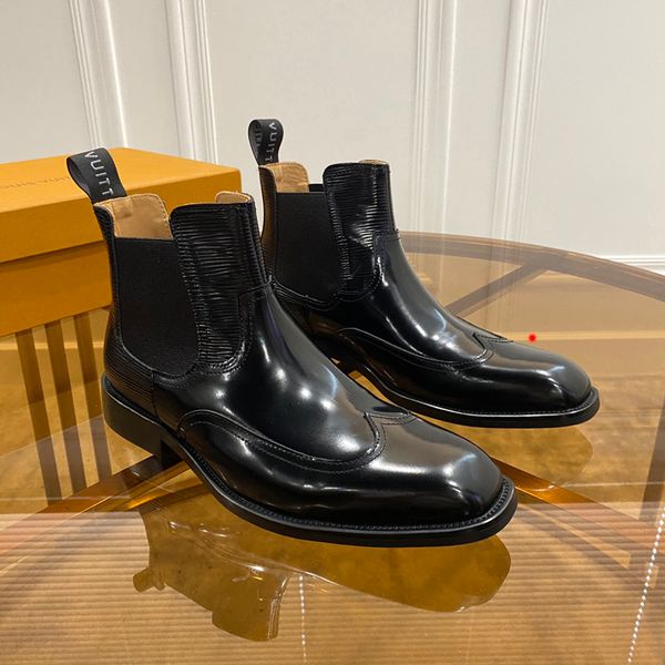 

2023 man designer boots land boots martin timber cowboy snow crafted black leather luxury high heel ankle for australia men booties size 39-