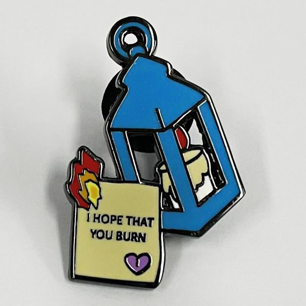 

i hope you burn lyrics enamel pin musical badge brooch jewelry, Blue