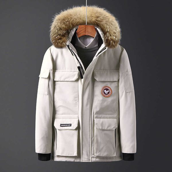 

new winter down jacket men's trend thickened coat canadian outdoor fashion goose couple cotton padded, Black