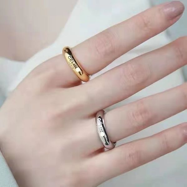 

simple titanium steel colorless personality couple ring female gold advanced sense index finger ring fashion, Silver