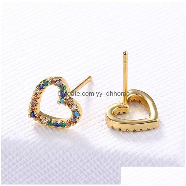 

dangle chandelier trendy rainbow cubic zirconia 925 sier ear pin love lips arrow tree eye stud earrings fashion copper plated earr dhctx, Silver