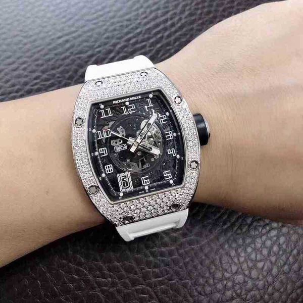 

watches wristwatch designer luxury mens mechanical watch richa milles rm010 fully automatic movement sapphire mirror rubber watchband swiss, Slivery;brown