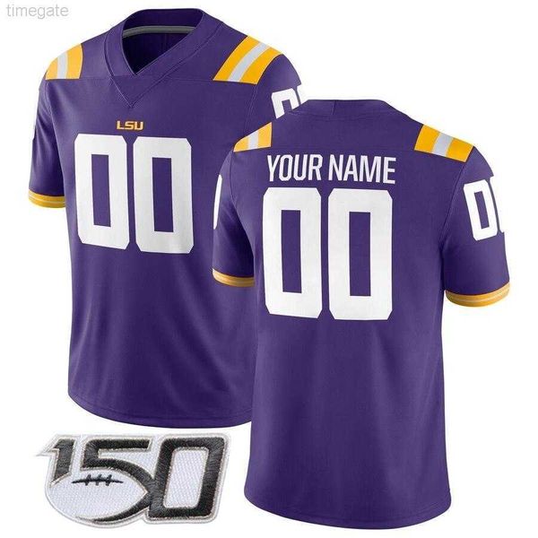 

american college football wear customize lsu tigers any name s-4xl joe burrow odell beckham jr. grant delpit tyrann mathieu leonard fournett, Black