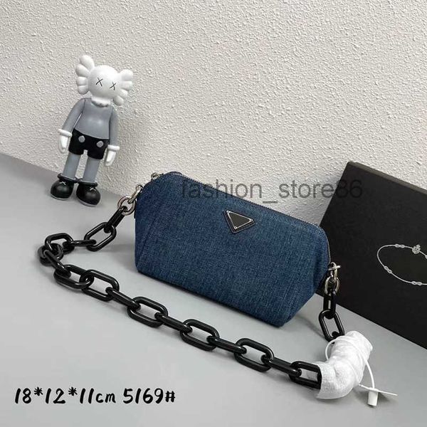 

2022 designer bag lady large shoulder bags acrylic tortoiseshell chain washed denim cosmetic bag totes handbag 44tf
