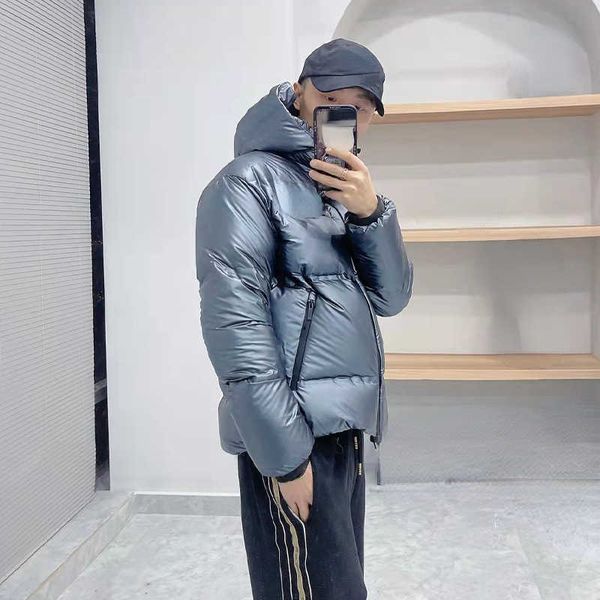 

men's down parkas autumn and winter men's hooded down jacket fluffy white goose down lightweight, Black