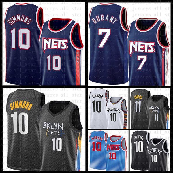 

2022 basketball jerseys ben simmons brooklyns kevin mens durant kyrie fashion irving biggie jersey, Black;red