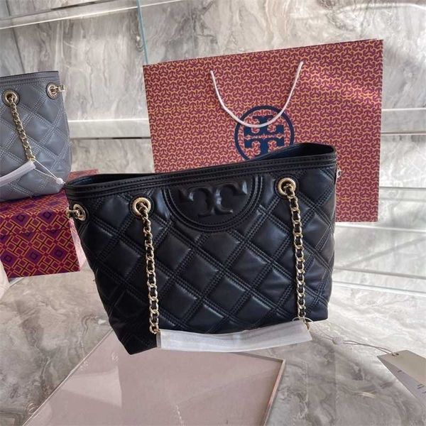 

handbags t0ryburchs designer women's bag fleming sheepskin rhombic chain tote handbag black one underarm satchel shoulder crossbody bag